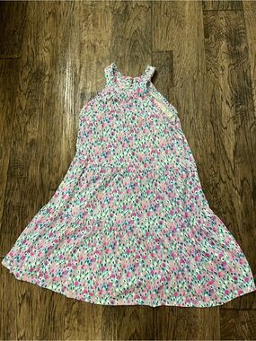 LILLY PULITZER Blue Pink White JERRICA Swing Dress in Multi Hottie Dottie Sz S